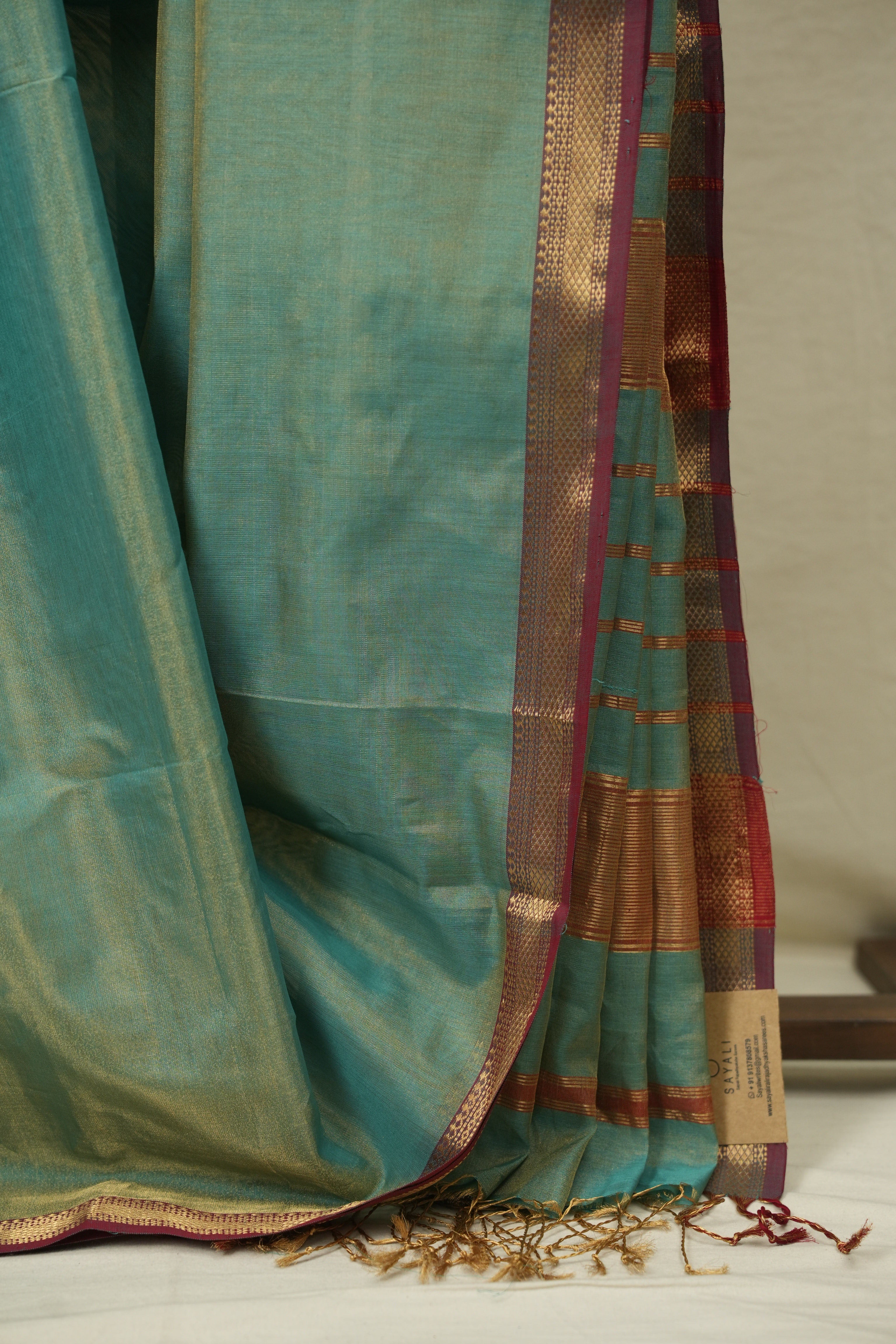 Aqua Maheshwari Tissue Saree - SRAMTS758