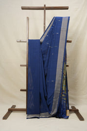Navy Blue Cotton Paithani Saree - SRNBCPS605