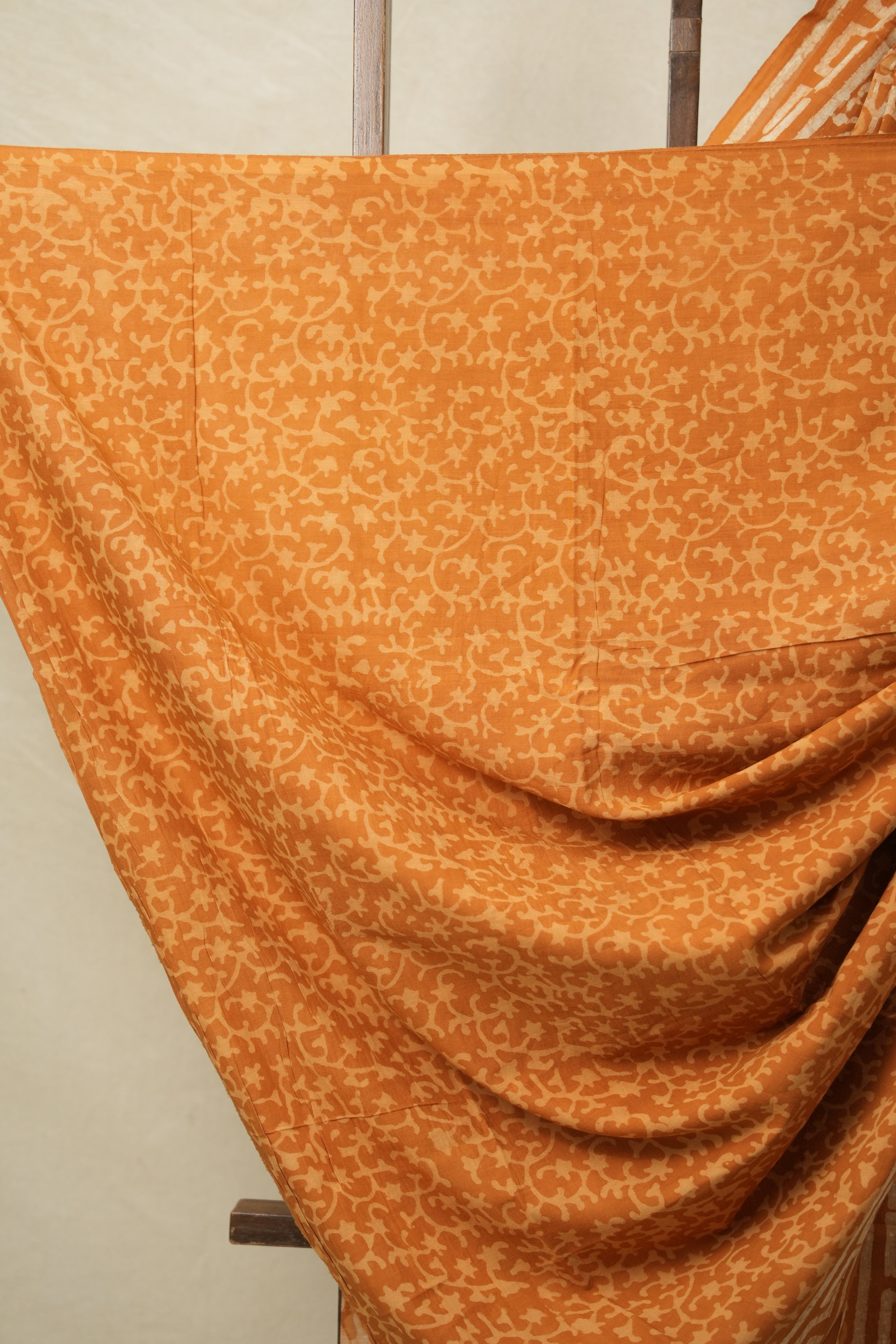 Ochre Orange HBP Cotton Saree - SROOCS3143