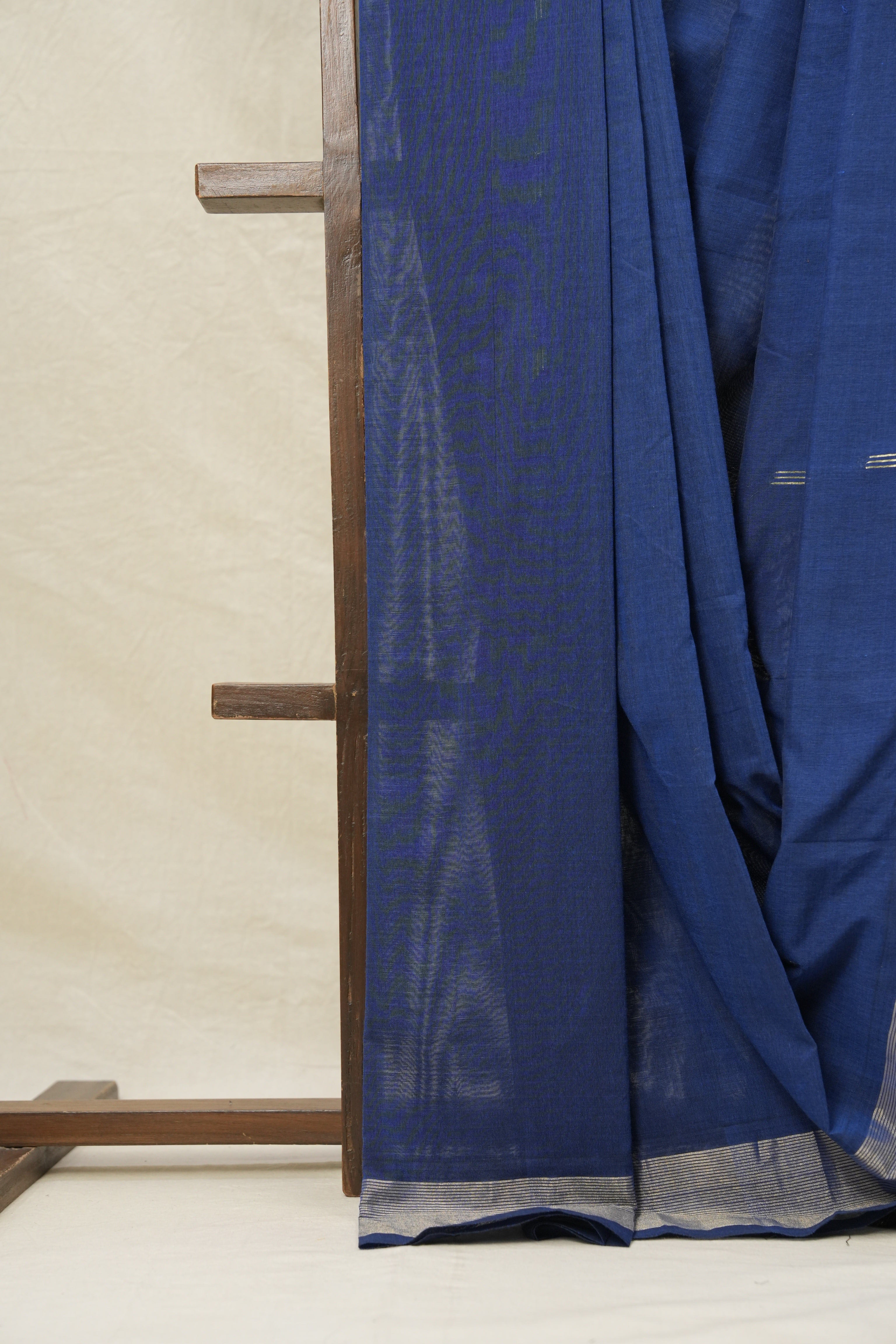 Navy Blue Cotton Paithani Saree - SRNBCPS605