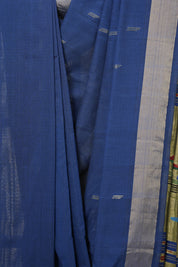 Navy Blue Cotton Paithani Saree - SRNBCPS605