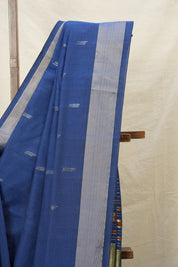 Navy Blue Cotton Paithani Saree - SRNBCPS605