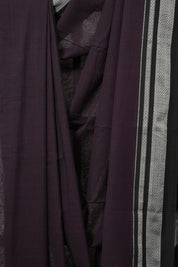 Deep Plum Cotton Ilkal Saree With Chikki Border - SRDPCIS862