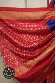 Navy Blue Pochampalli Silk Ikat Saree - SRNBPSIS217