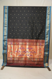 Black Silk Paithani Saree - SRBSPS789