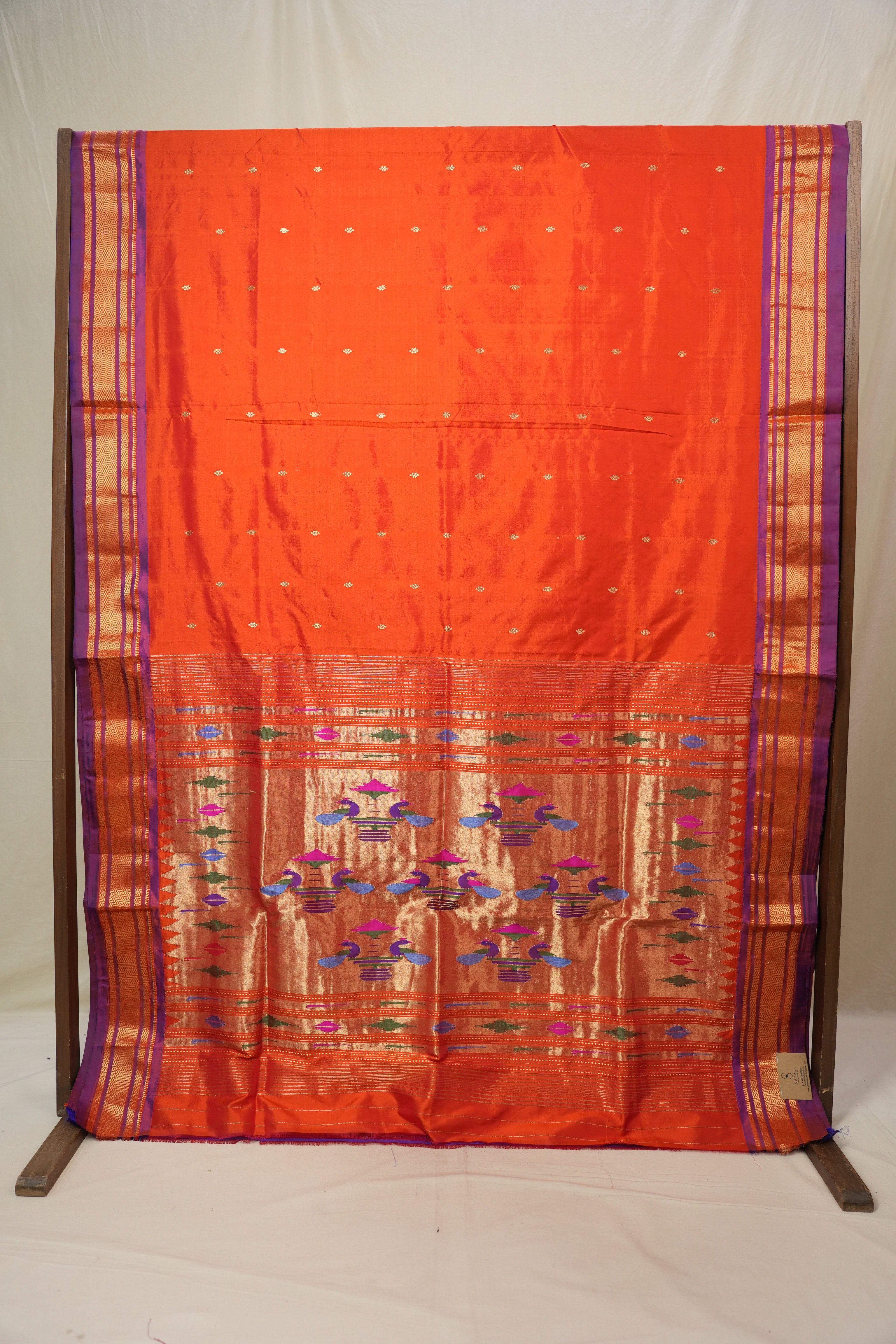 Orange Silk Paithani Saree - SROSPS778