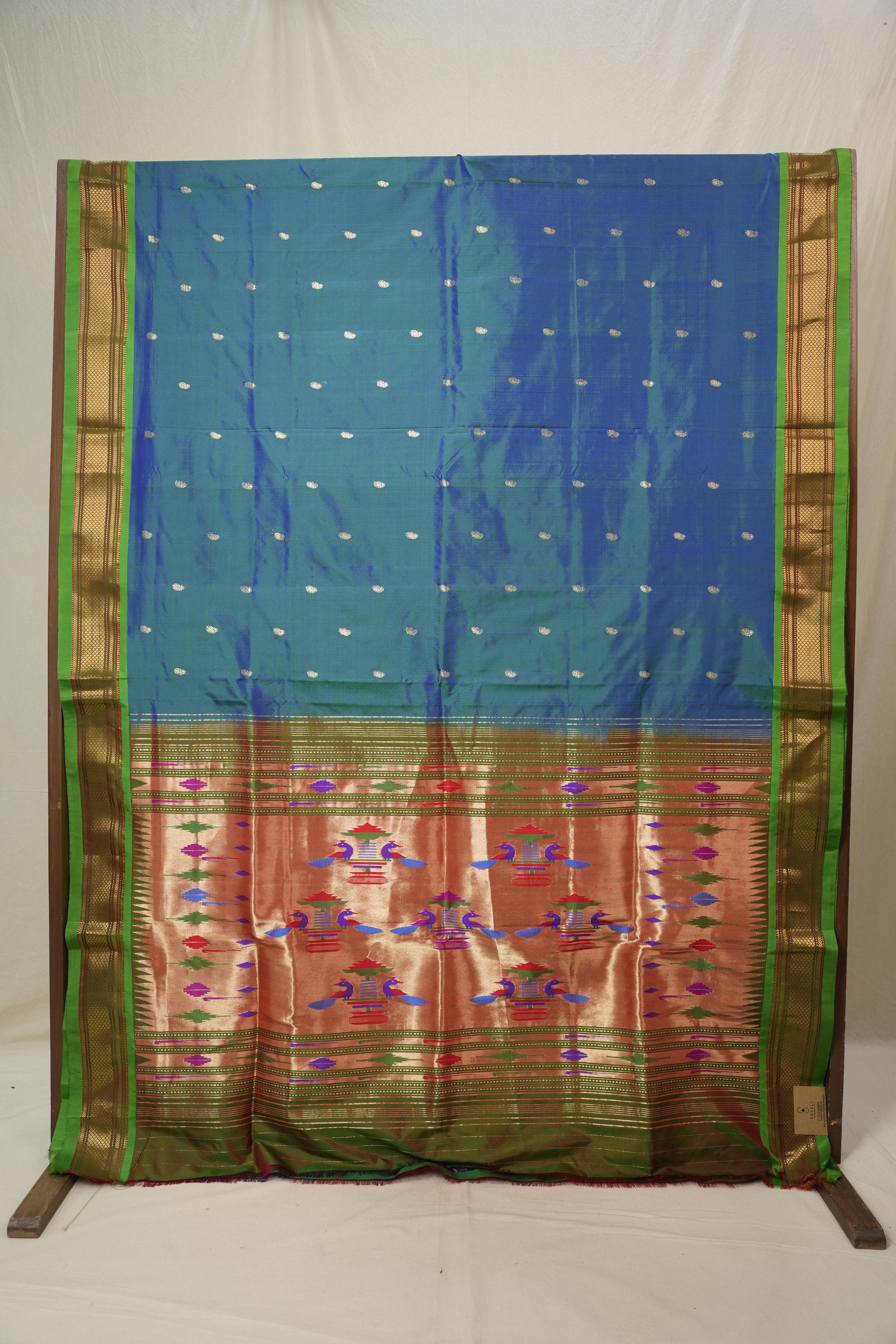 Peacock Blue Silk Paithani Saree - SRPBSPS786