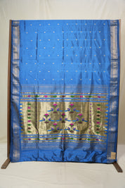Blue Silk Paithani Saree - SRBSPS788