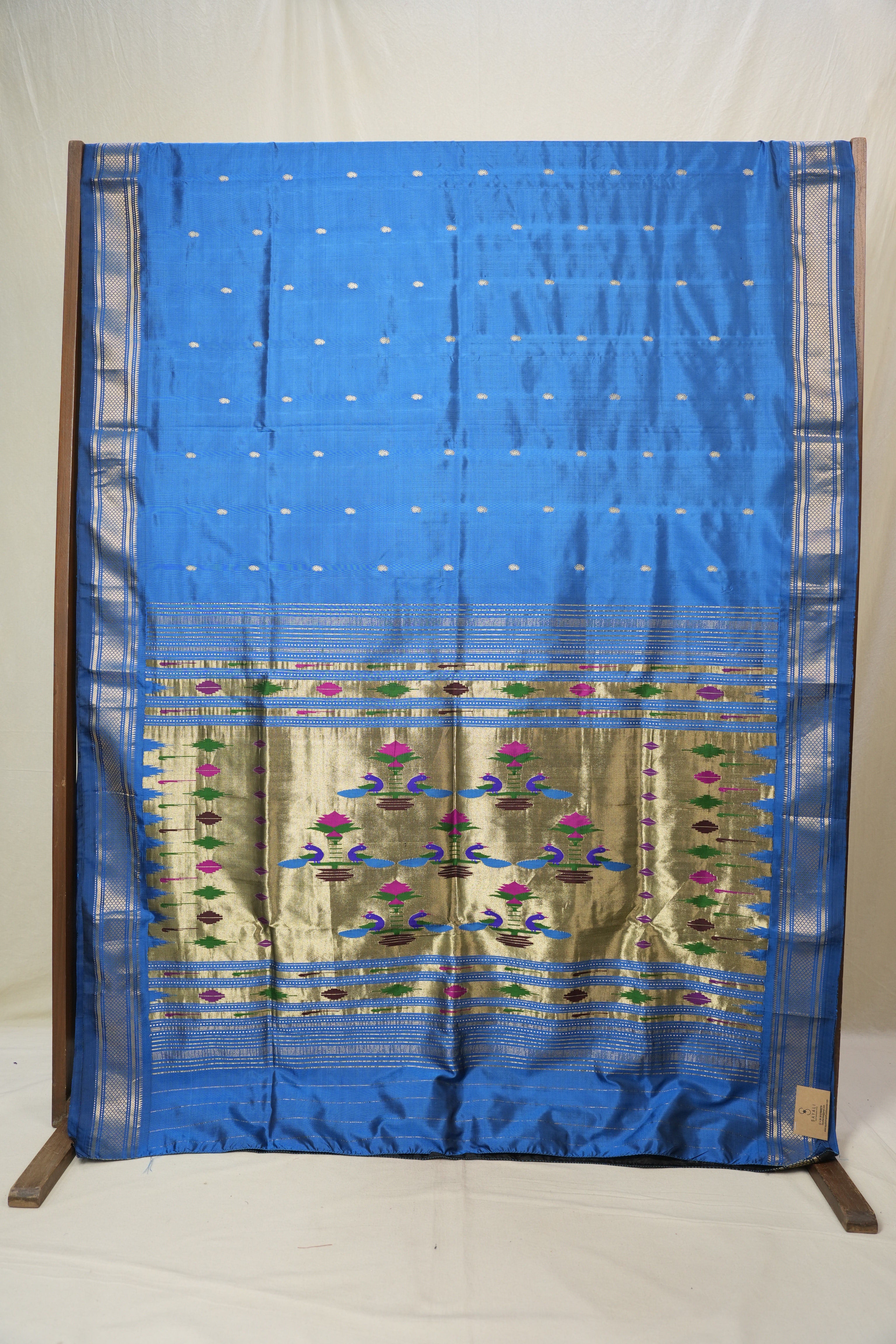 Blue Silk Paithani Saree - SRBSPS788