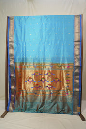Blue Silk Paithani Saree - SRBSPS782