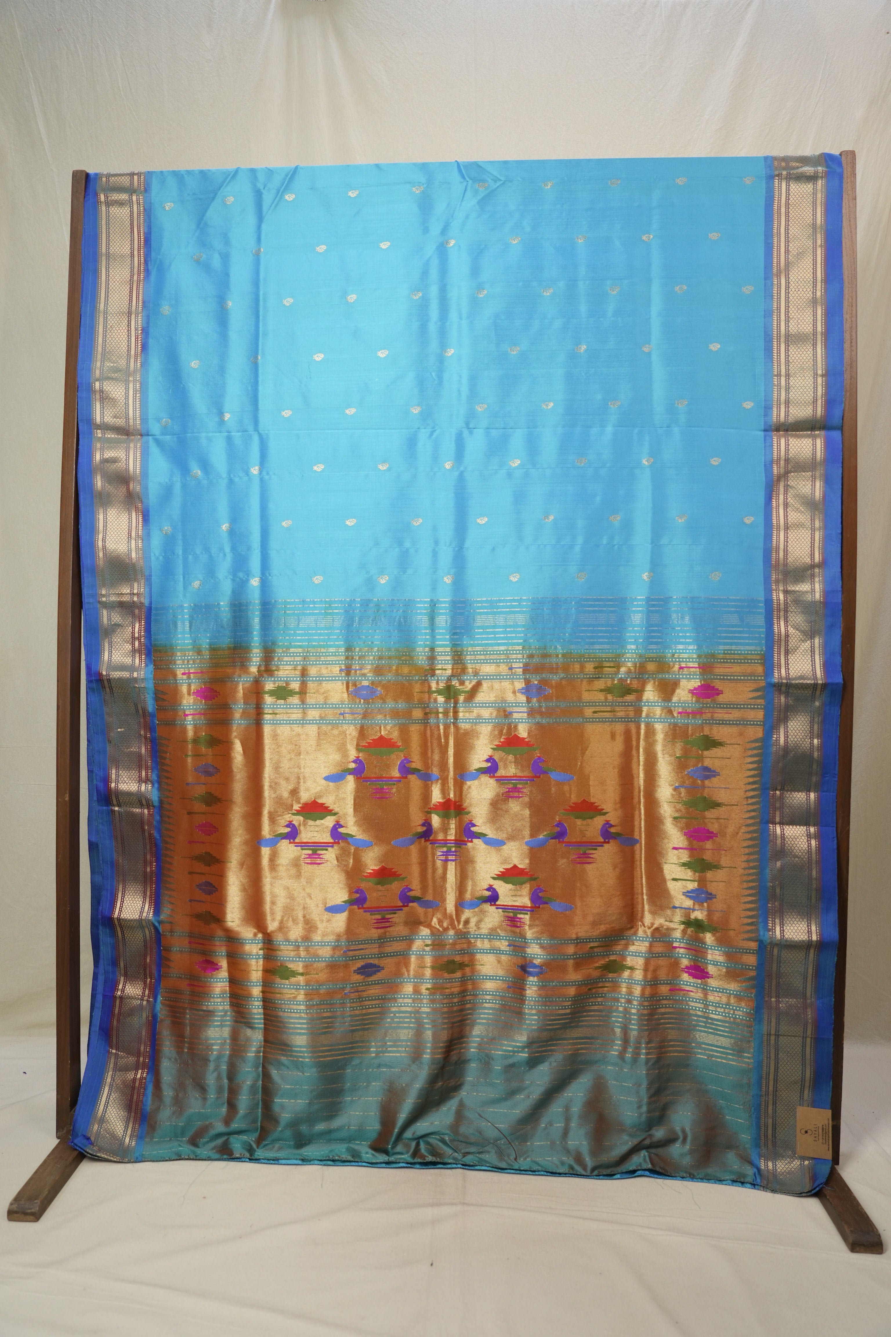 Blue Silk Paithani Saree - SRBSPS782
