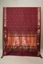 Maroon Silk Paithani Saree - SRMSPS785