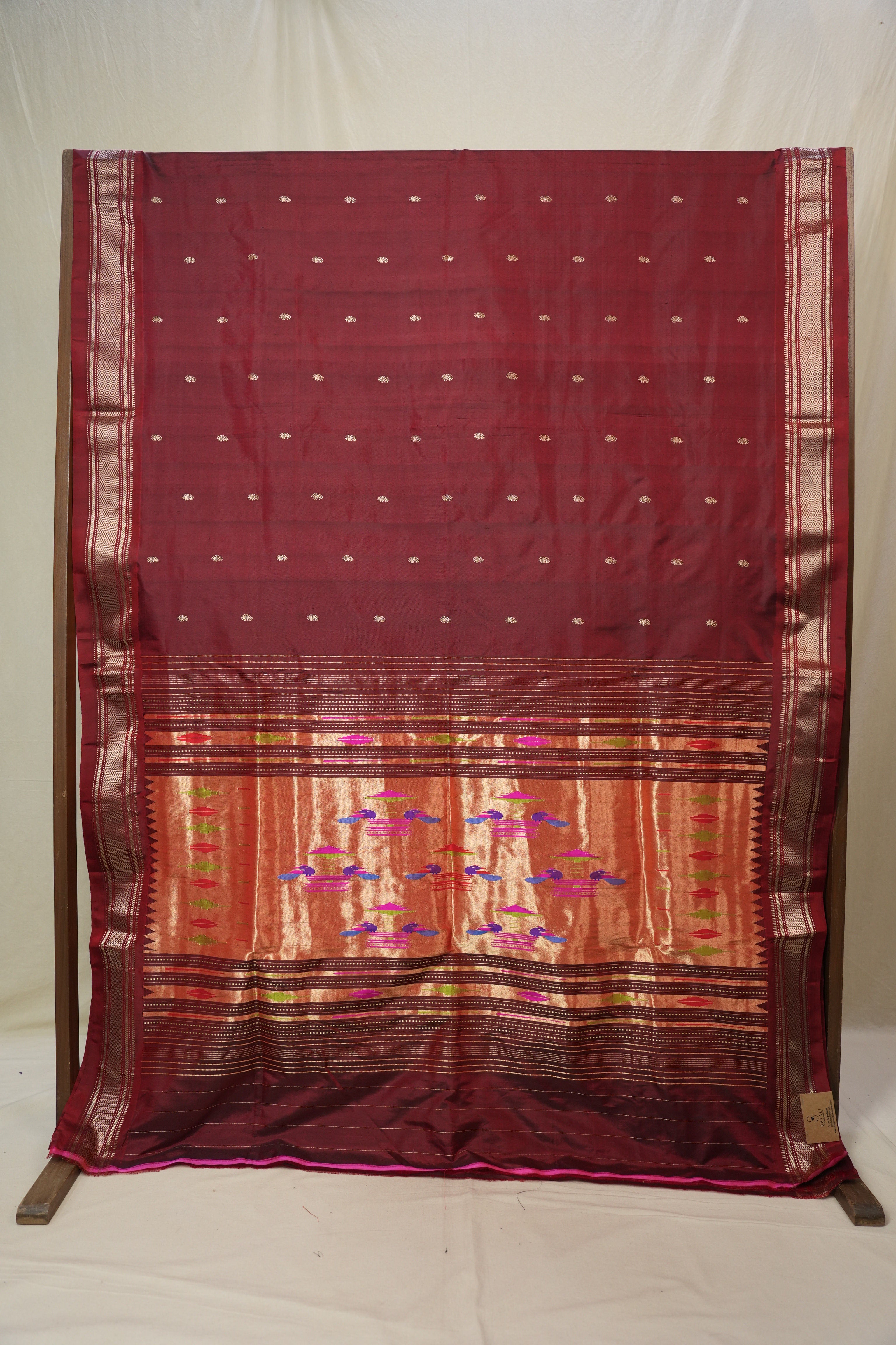 Maroon Silk Paithani Saree - SRMSPS785