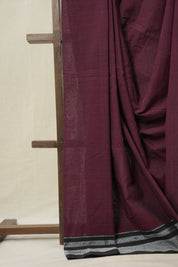 Maroon Cotton Ilkal Saree With Chikki Border - SRMCIS860