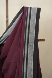 Maroon Cotton Ilkal Saree With Chikki Border - SRMCIS860