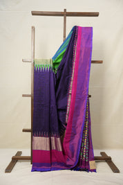 Royal Blue Pochampalli Silk Ikat Saree - SRRBPSIS220