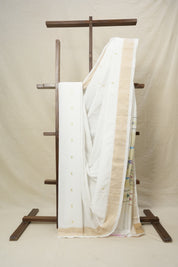 White Cotton Paithani Saree - SRWCPS606