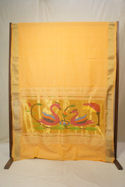 Mango Yellow Cotton Paithani Saree - SRMYCPS740