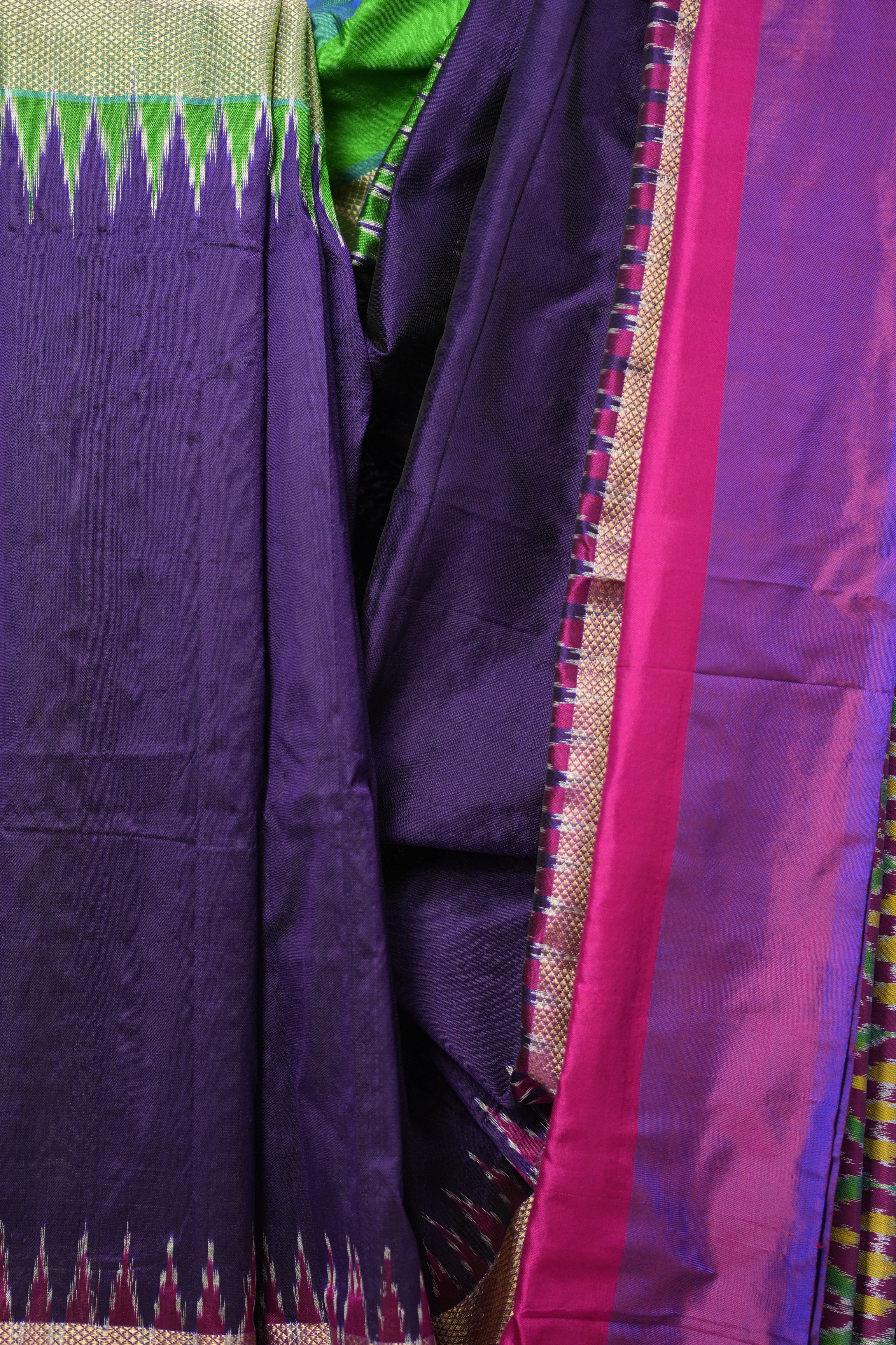 Royal Blue Pochampalli Silk Ikat Saree - SRRBPSIS220