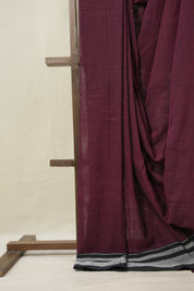 Maroon Cotton Ilkal Saree With Chikki Border - SRMCIS863