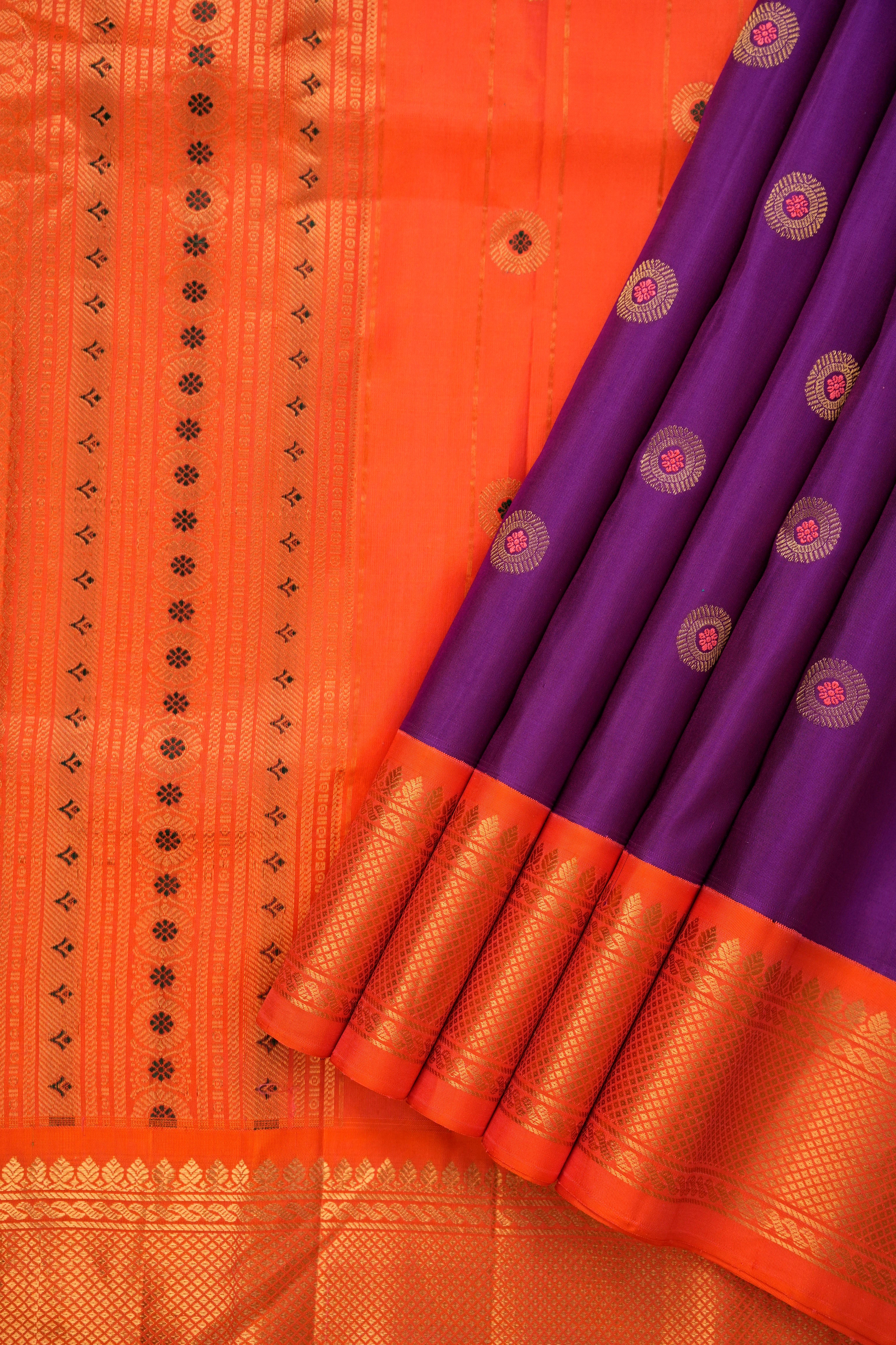 Purple Gadwal Silk Saree - Saavari - SSPGSS16
