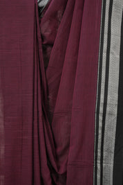Maroon Cotton Ilkal Saree With Chikki Border - SRMCIS863