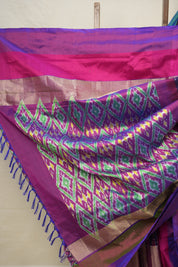 Royal Blue Pochampalli Silk Ikat Saree - SRRBPSIS220