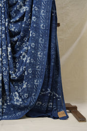 Indigo Blue HBP Cotton Saree - SRIBCS3170