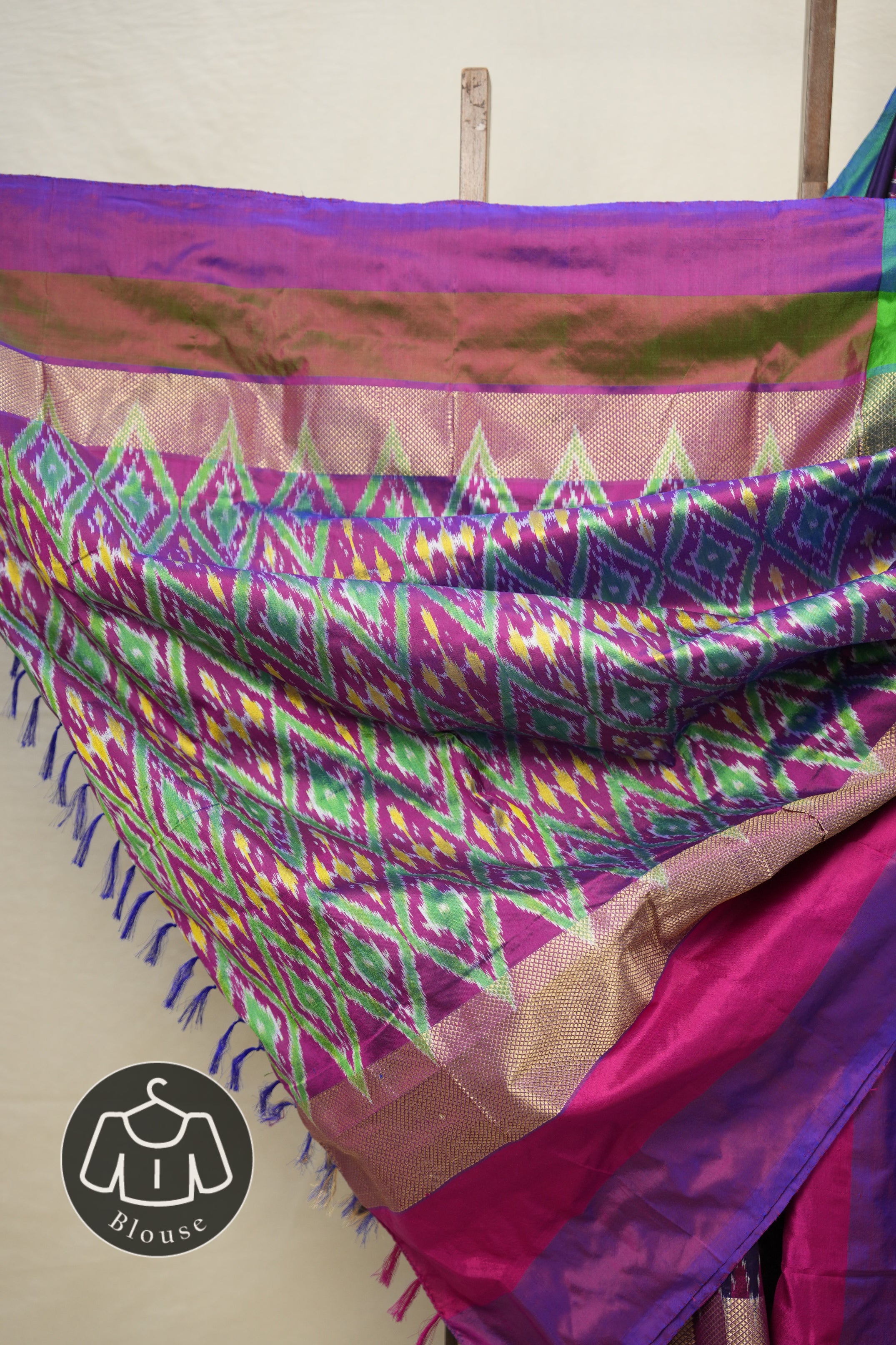 Royal Blue Pochampalli Silk Ikat Saree - SRRBPSIS220