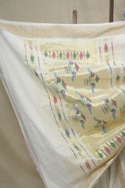 White Cotton Paithani Saree - SRWCPS606