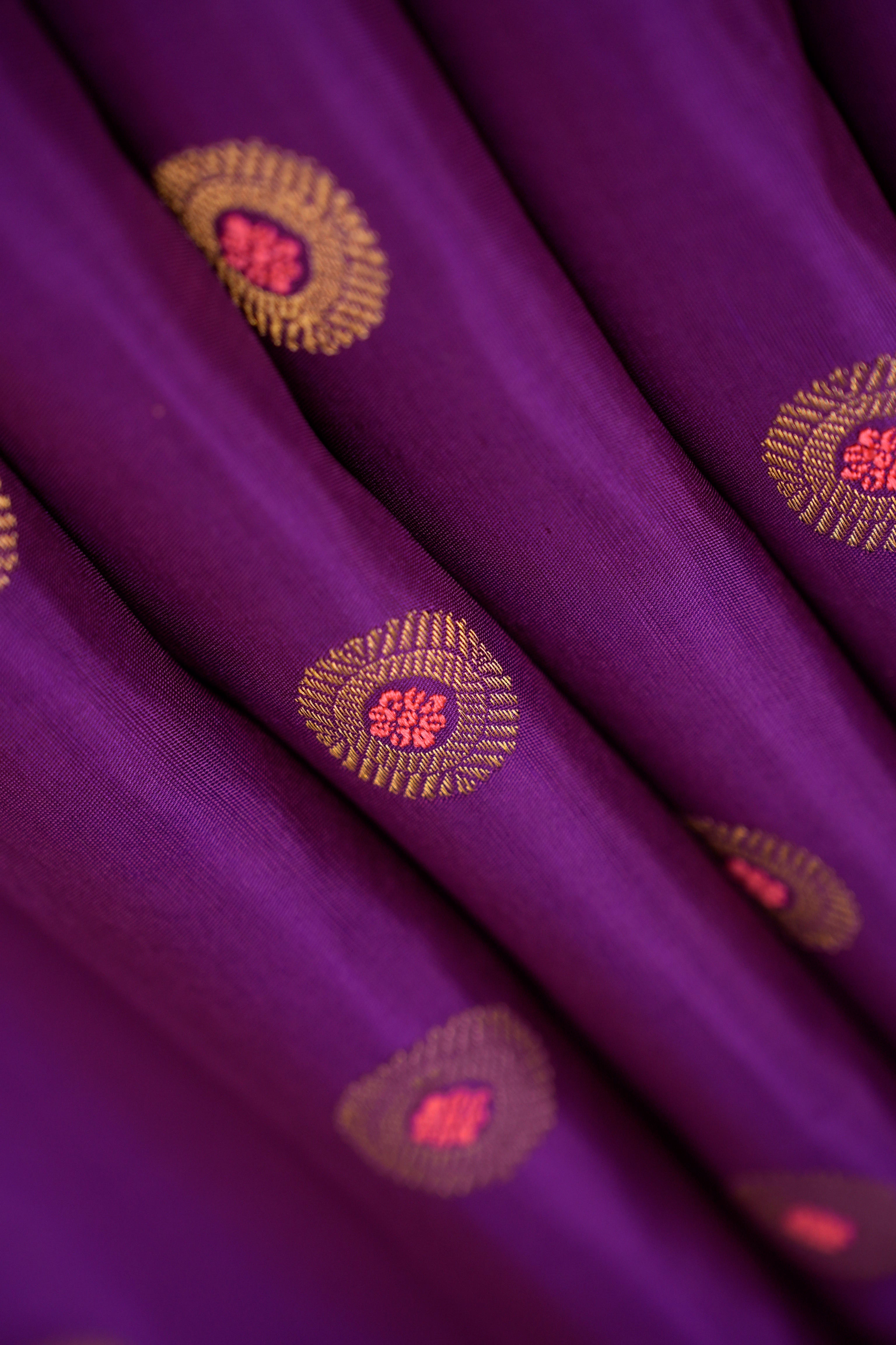 Purple Gadwal Silk Saree - Saavari - SSPGSS16