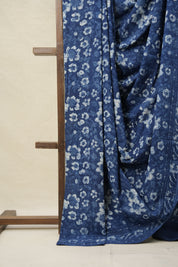 Indigo Blue HBP Cotton Saree - SRIBCS3170