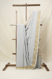 Grey Cotton Paithani Saree - SRGCPS603