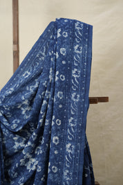 Indigo Blue HBP Cotton Saree - SRIBCS3170