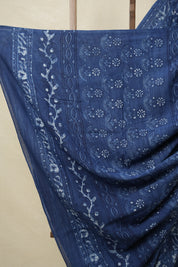 Indigo Blue HBP Cotton Saree - SRIBCS3170