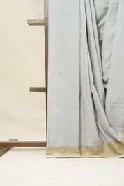 Grey Cotton Paithani Saree - SRGCPS603