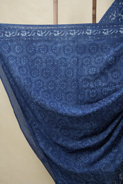 Indigo Blue HBP Cotton Saree - SRIBCS3170