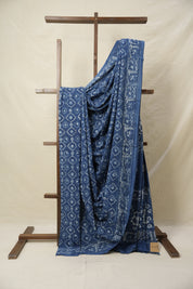 Indigo Blue HBP Cotton Saree - SRIBCS3168
