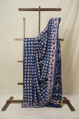 Light Navy Blue Modal Silk Saree - SRLNBMSS635