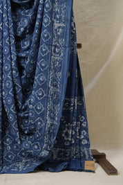 Indigo Blue HBP Cotton Saree - SRIBCS3168