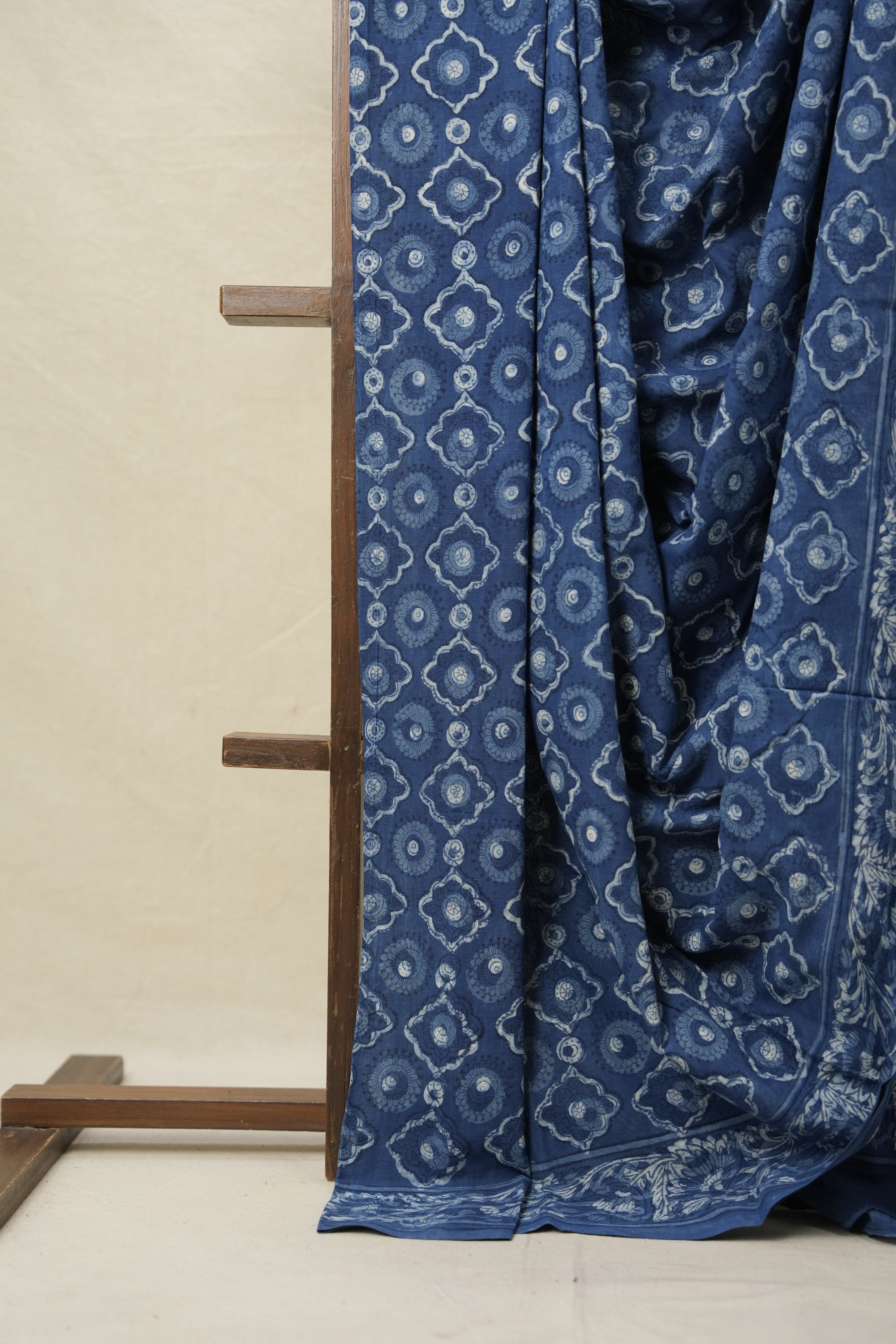 Indigo Blue HBP Cotton Saree - SRIBCS3168