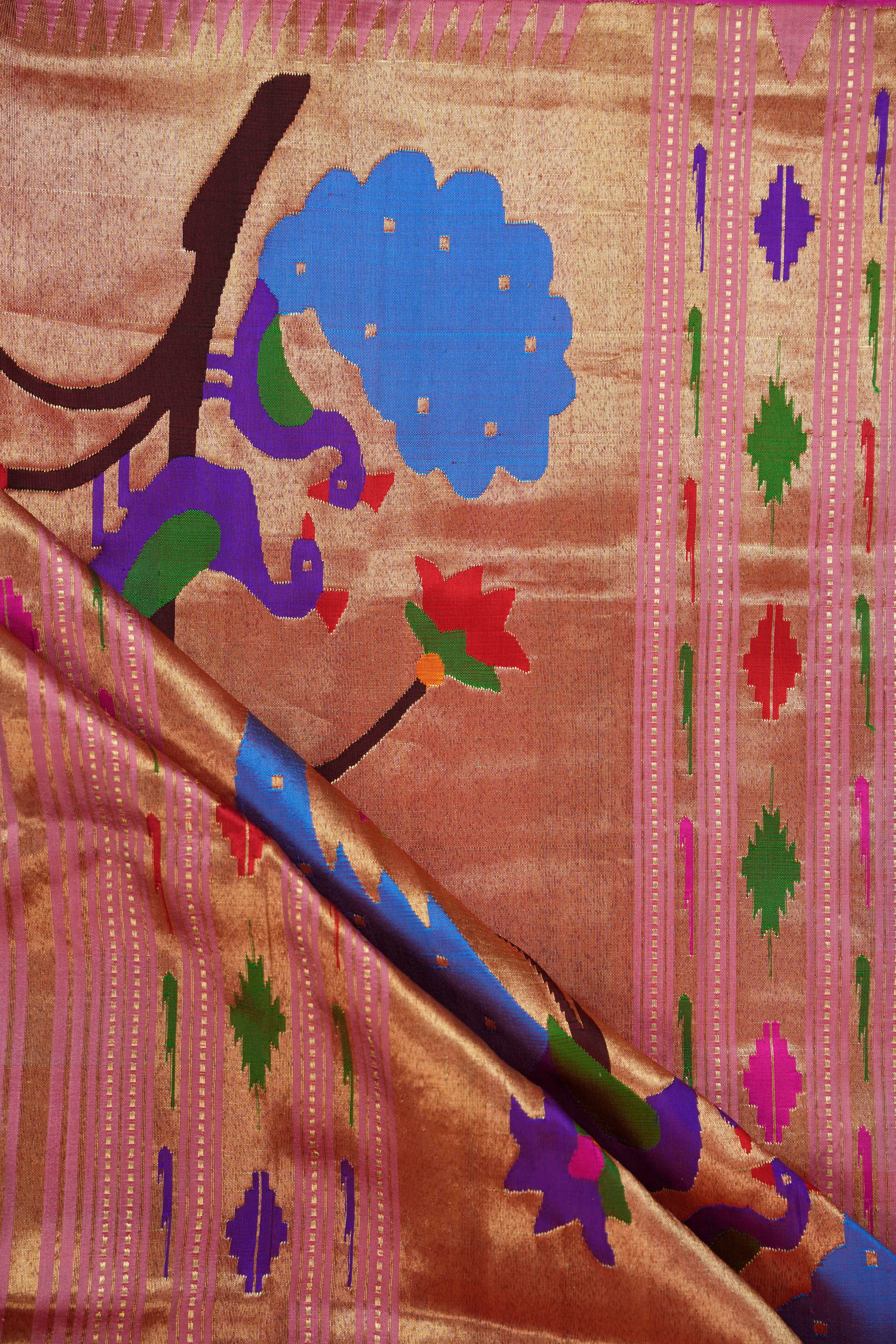 Lavender Silk Paithani Saree - Saavari - SSLSPS47