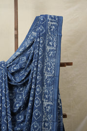 Indigo Blue HBP Cotton Saree - SRIBCS3168