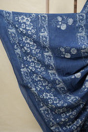 Indigo Blue HBP Cotton Saree - SRIBCS3168