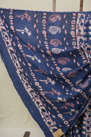 Light Navy Blue Modal Silk Saree - SRLNBMSS635