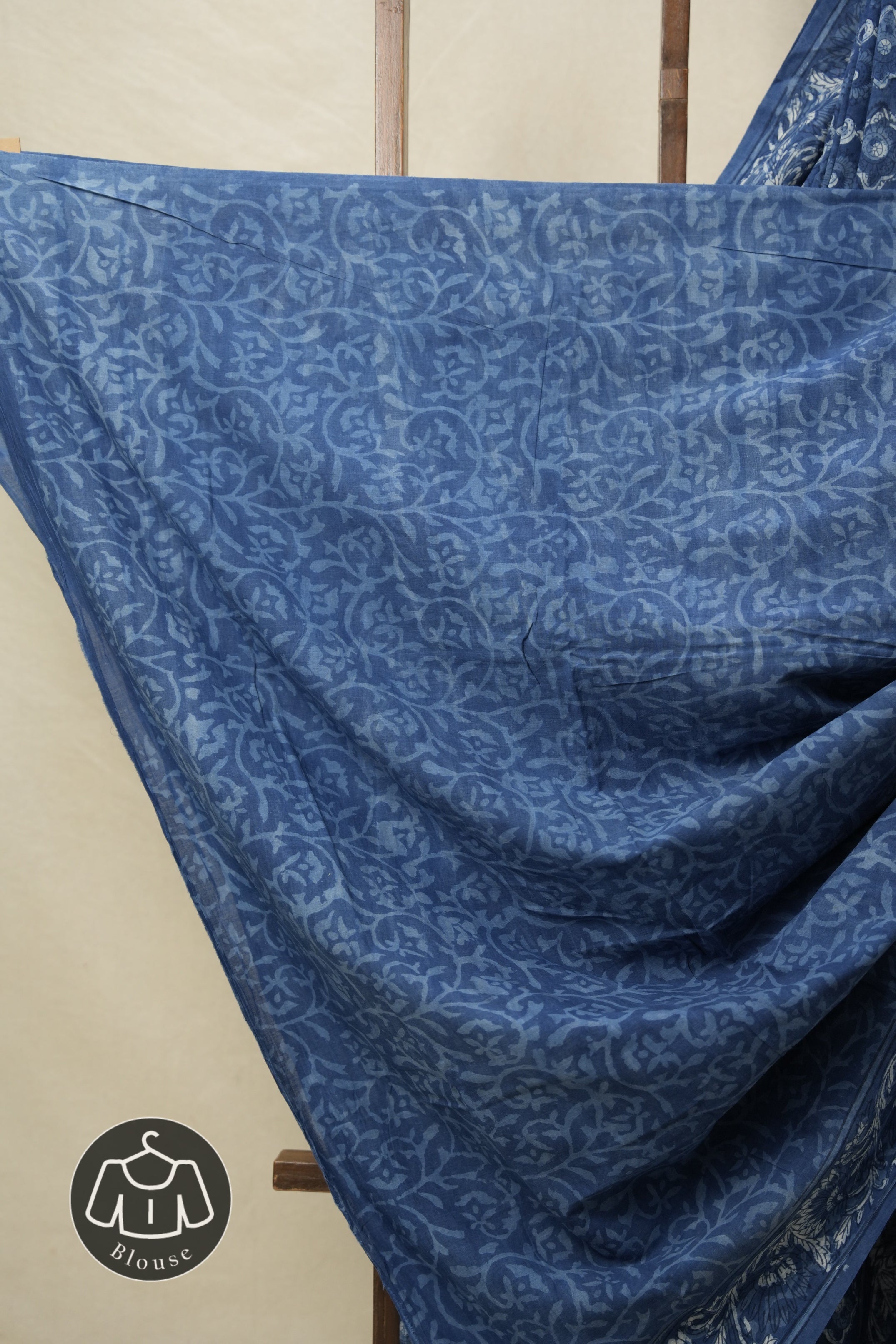 Indigo Blue HBP Cotton Saree - SRIBCS3168