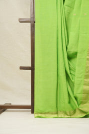 Parrot Green Cotton Paithani Saree - SRPGCPS602