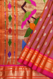Dual Tone Purple Silk Paithani Saree - Saavari - SSDTPSPS46