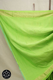Parrot Green Cotton Paithani Saree - SRPGCPS602