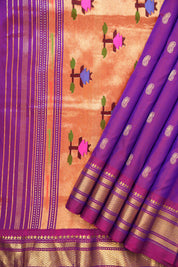 Purple Silk Paithani Saree - Saavari - SSPSPS48